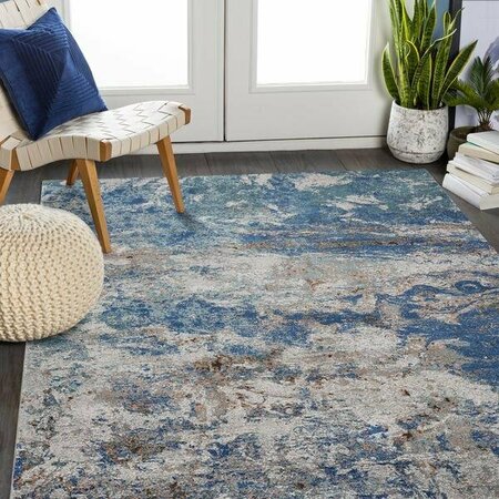 Homeroots 5 x 8 ft. Blue & Gray Abstract Earth Area Rug 395993